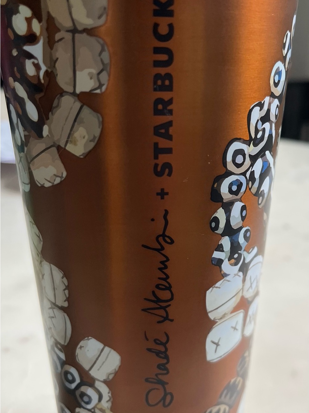 Starbucks Metallic Mustard Yellow Tumbler with Black Straw